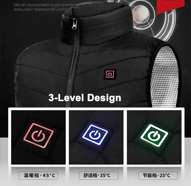 Winter Outdoor Control Temperature Men USB Charging Waistcoat 9 Heating Zones Thermal Jacket Heated Vest