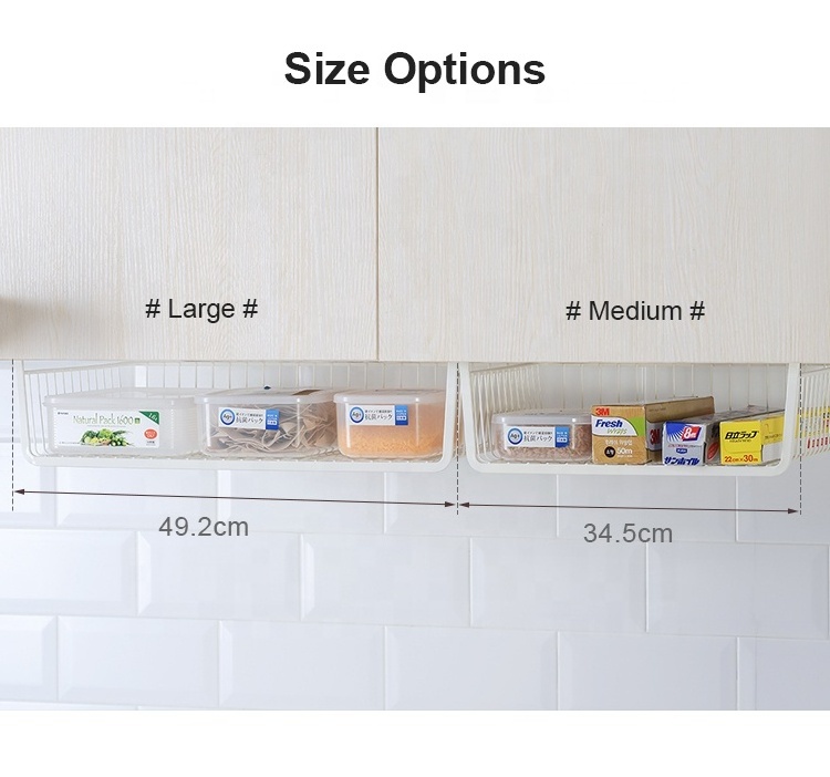 Multifunctional Large Under the Shelf Cabinet Wire Hanging Storage Basket with  for Home Kitchen