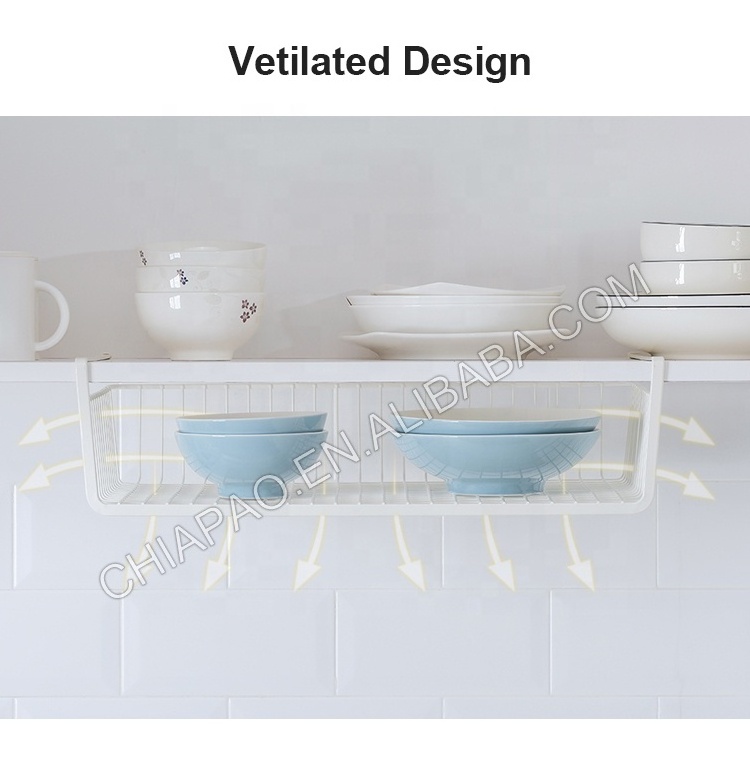 Multifunctional Large Under the Shelf Cabinet Wire Hanging Storage Basket with  for Home Kitchen