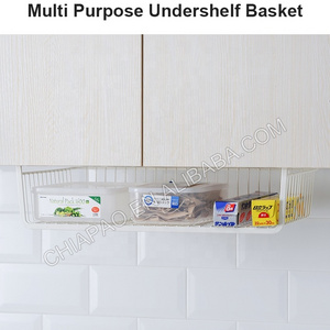 Multifunctional Large Under the Shelf Cabinet Wire Hanging Storage Basket with  for Home Kitchen