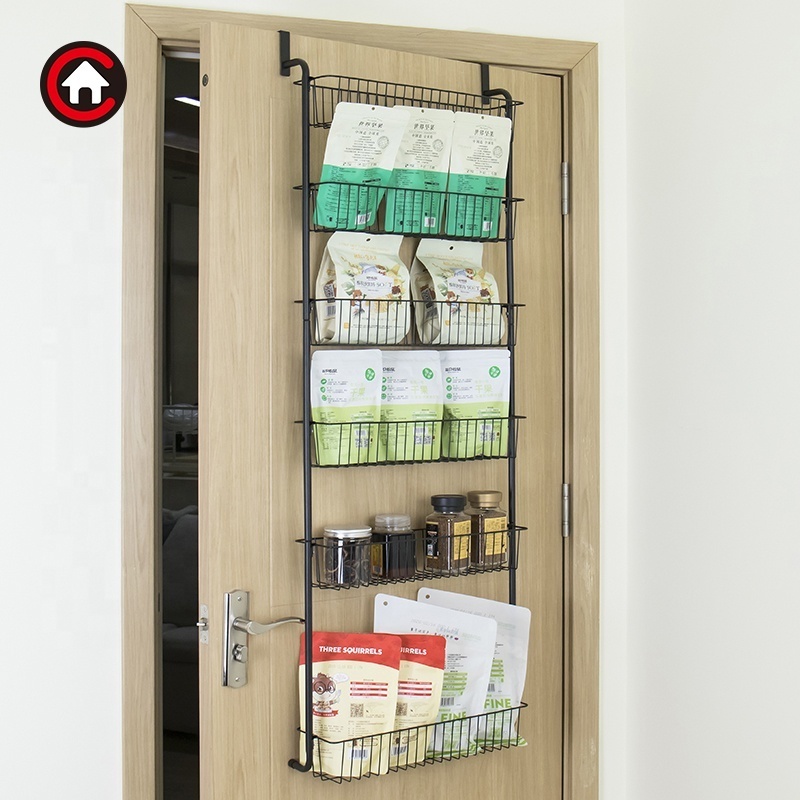 Hot Selling Pantry Organization And Storage for kitchen 6 Tier Over The Door Storage Shelf Hanging Metal Pantry Rack Organizer