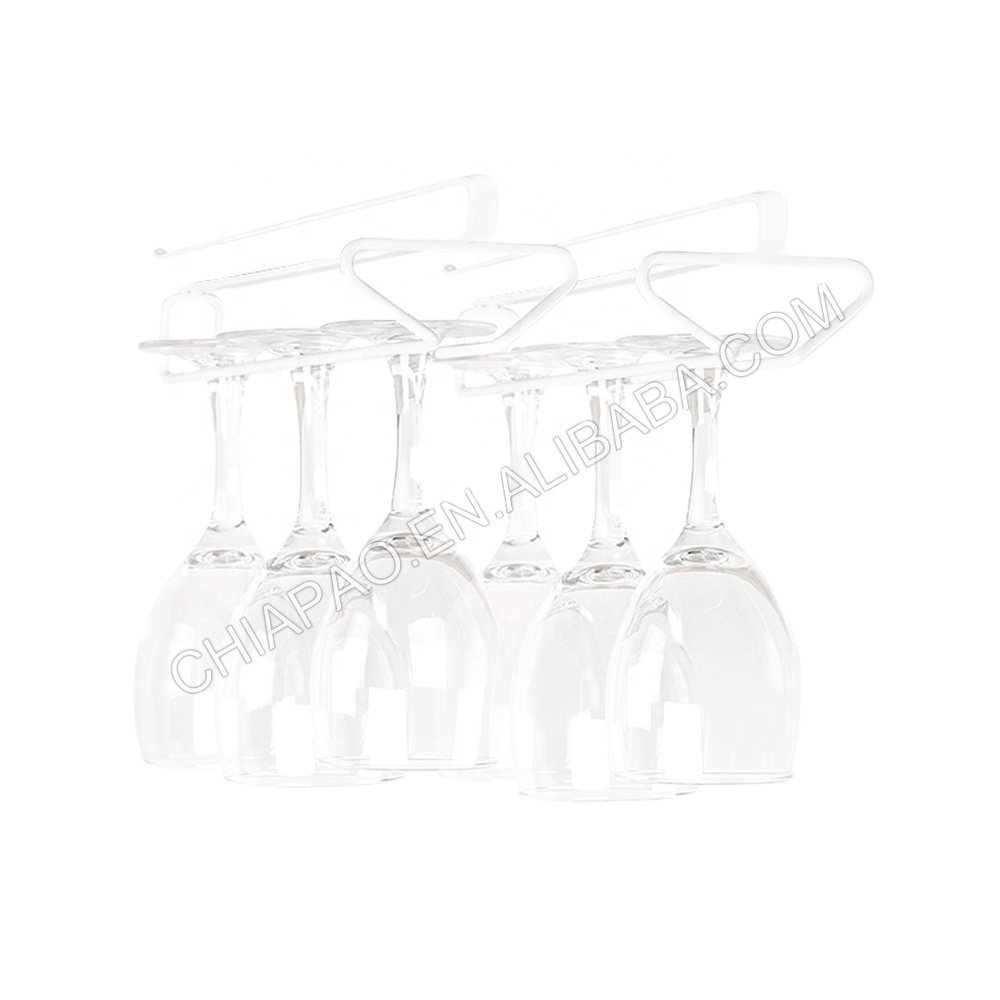 Under Cabinet Stemware Wine Glass Holder Rack Metal Storage Hanger for Bar Kitchen