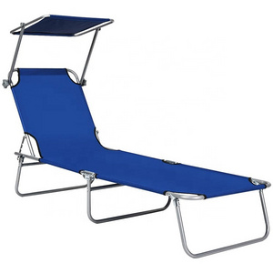 Outdoor Metal Portable Beach Chaise Folding  Sun Lounge Chair