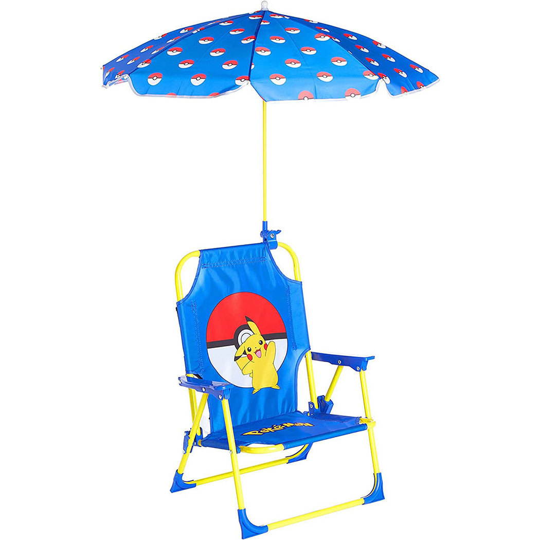 compact kid beach chair and umbrella with canopy set