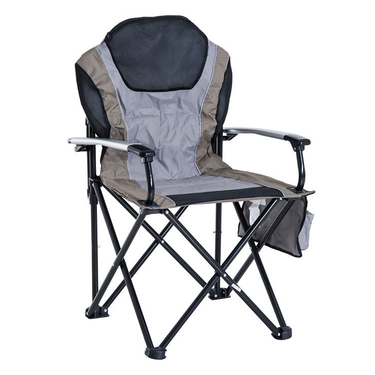 aluminum outdoor USA folding padded big camping chair with arm