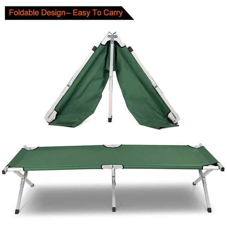 Folding Metal Bunk Cot Steel Frame Sleep Adjustable Foldable Portable Single Outdoor Camping Bed