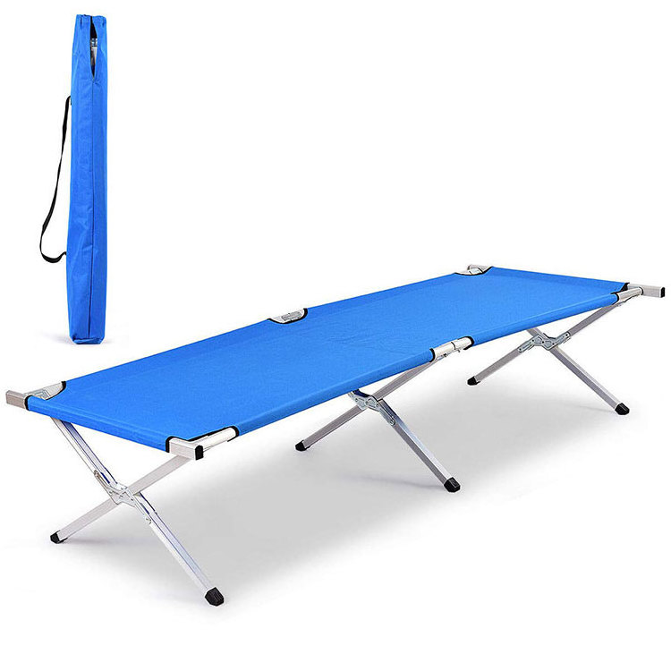 Folding Metal Bunk Cot Steel Frame Sleep Adjustable Foldable Portable Single Outdoor Camping Bed