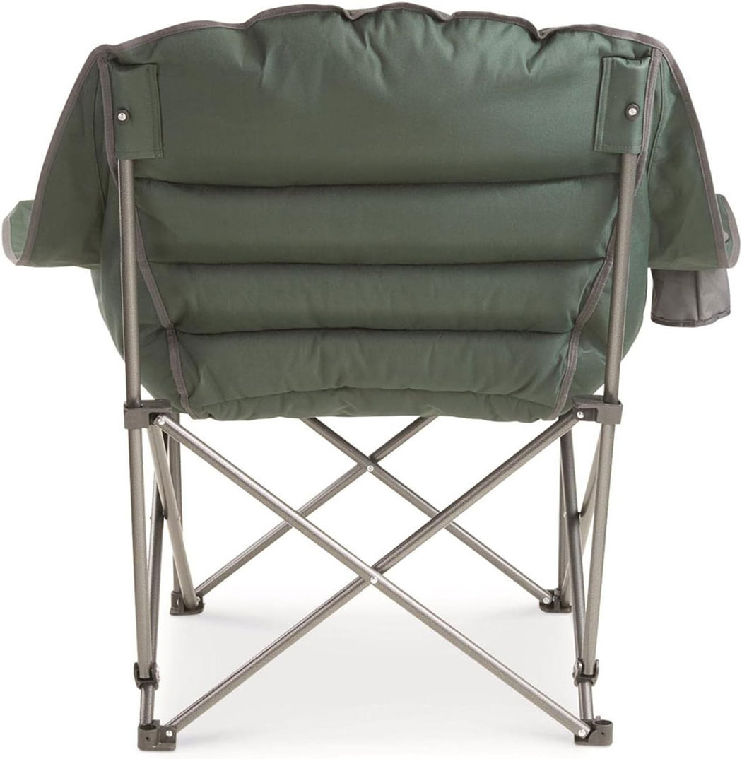 Oversized XL light weight Padded Camping Chair, Portable Folding Large Camp Lounge Chairs for Outdoor