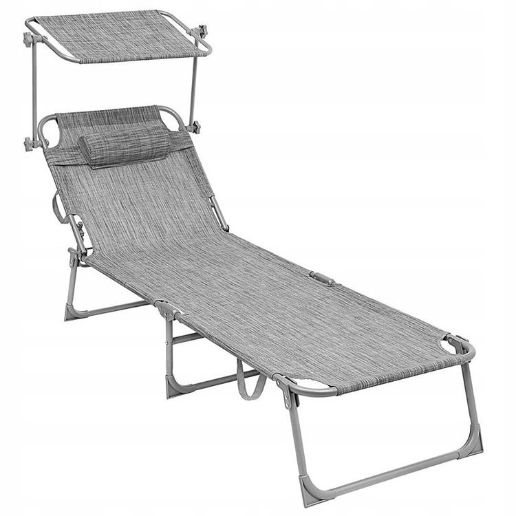 Outdoor Folding Chair Beach Bed Portable Beach Chaise Lounge Chairs Fishing Chair Metal