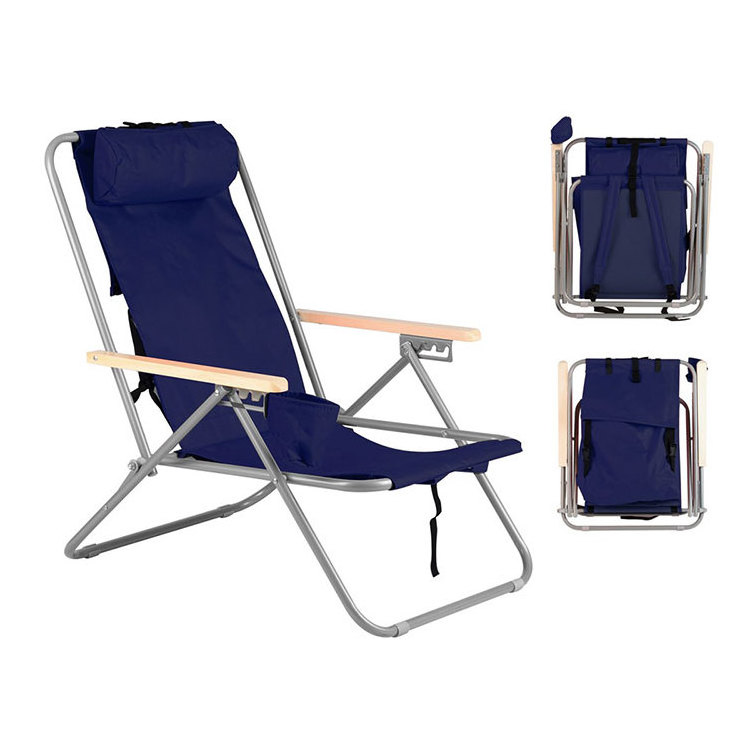 hinge folding furniture beach 4-position lace-up backpack folding chair beach