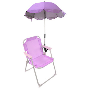 small foldable headrest kids camping low profile folding beach chair with umbrella