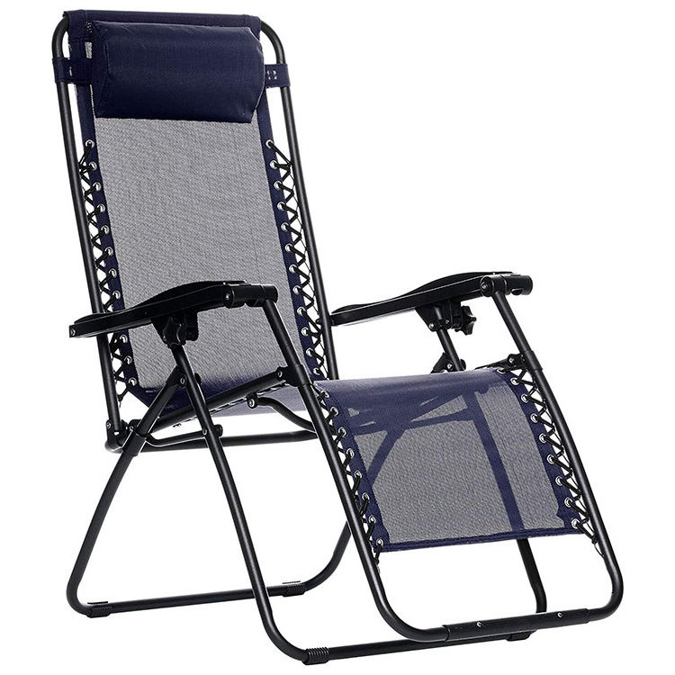 portable fabric lazy single patio lightweight folding lounge chair recliner with footrest