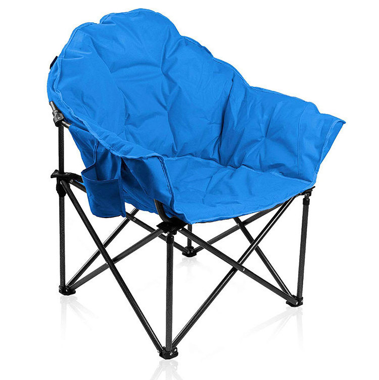 lazy boy round adjustable oversize heavy duty deluxe padded high back reclining relax moon camping chair 150kg with footrest