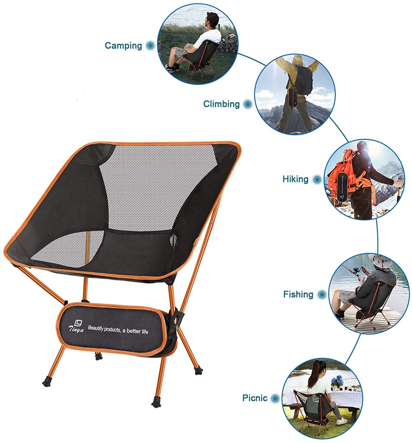 outdoor portable camping chair manufacturers lightweight moon chair camping chairs folding