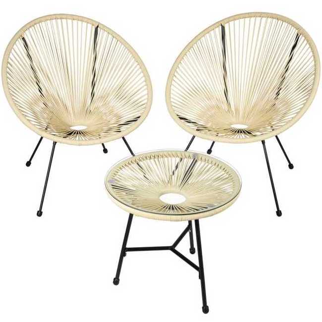 Indoor Outdoor Oval Weave Lounge Patio Papasan Chair Wicker Sun Chair Bistro Set Rattan Acapulco Chair