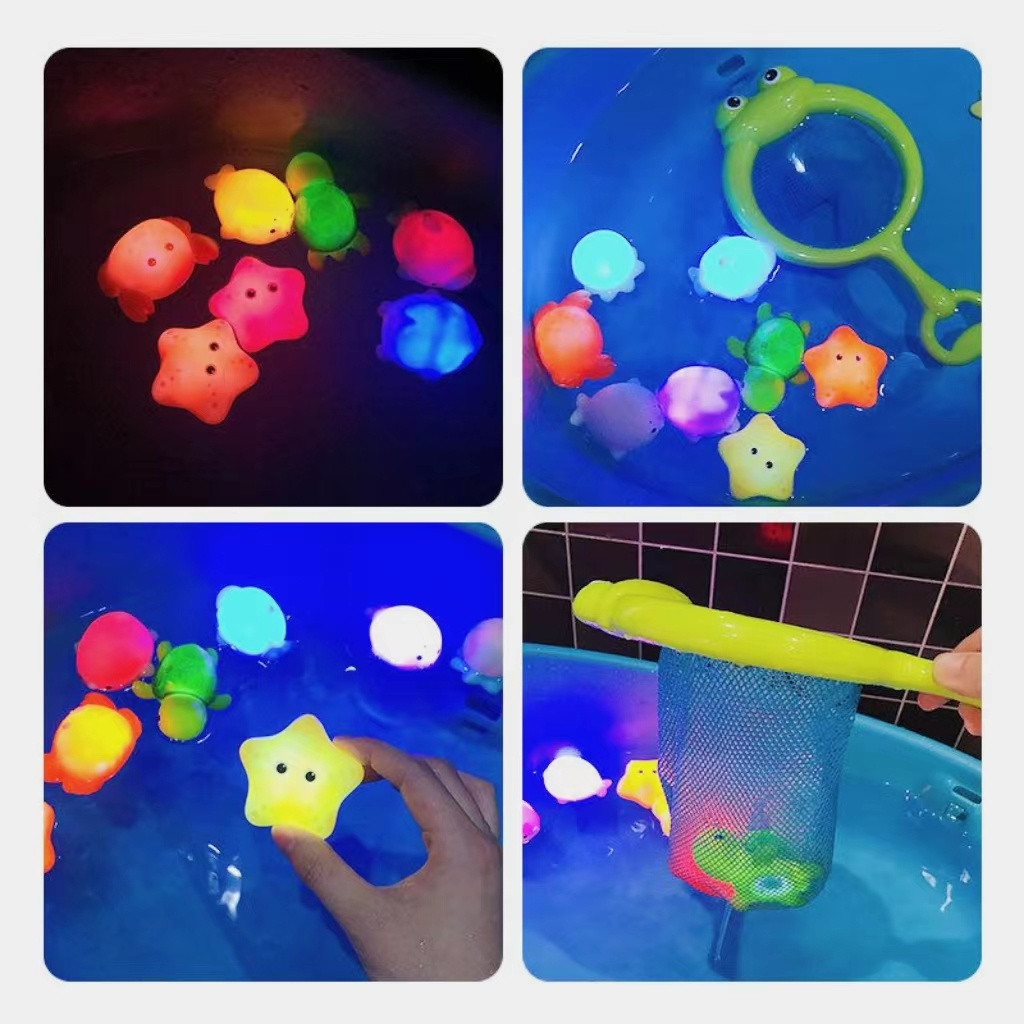 Safe Soft Vinyl  light up in the water bath swimming children's toys  toddler bathtub toys Crab Turtle  Kids bath toys