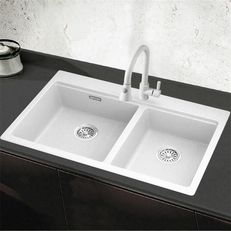 Kitchen new trend  White Natural Granite Stone Sink  Kitchen Wash Basin Sink With Single Bowl