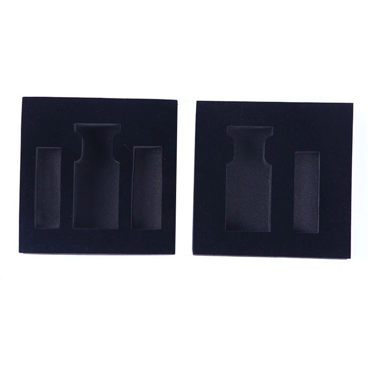 Reusable packaging material custom mold CNC router 2 layer color eva foam sponge insert case lining for cosmetic perfume bottle