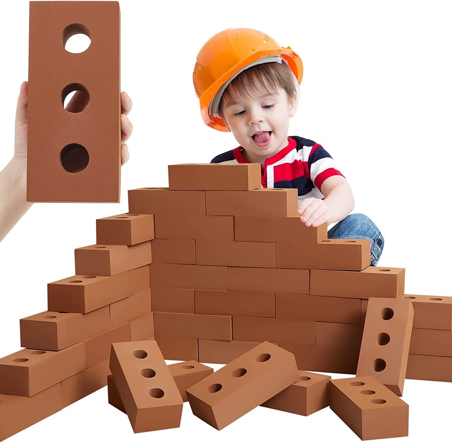 Life Foam Building Block Bricks Children Role Play Real Size Bricks Kids Construction House Bricks Geometric Breeze Blocks 50