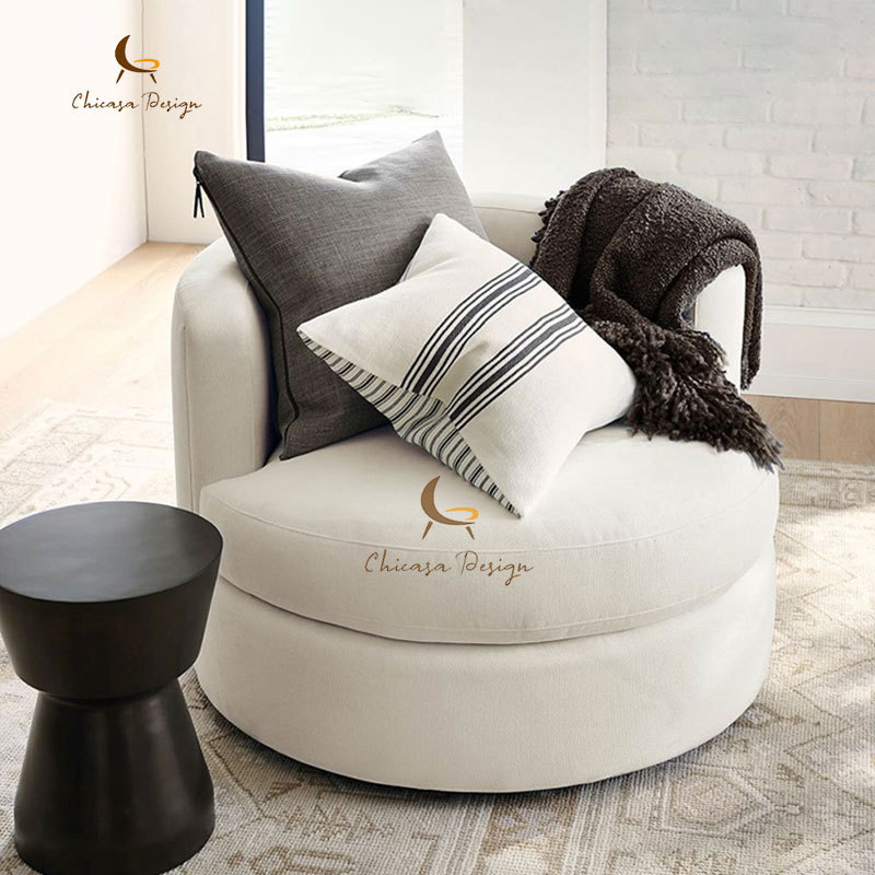 New design simple luxury living room chair revolving rotating single seat sofa chair