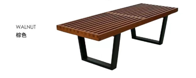 Modern  wood bench chair  with metal legs for office and home Modern solid wood bench with metal legs for office and home