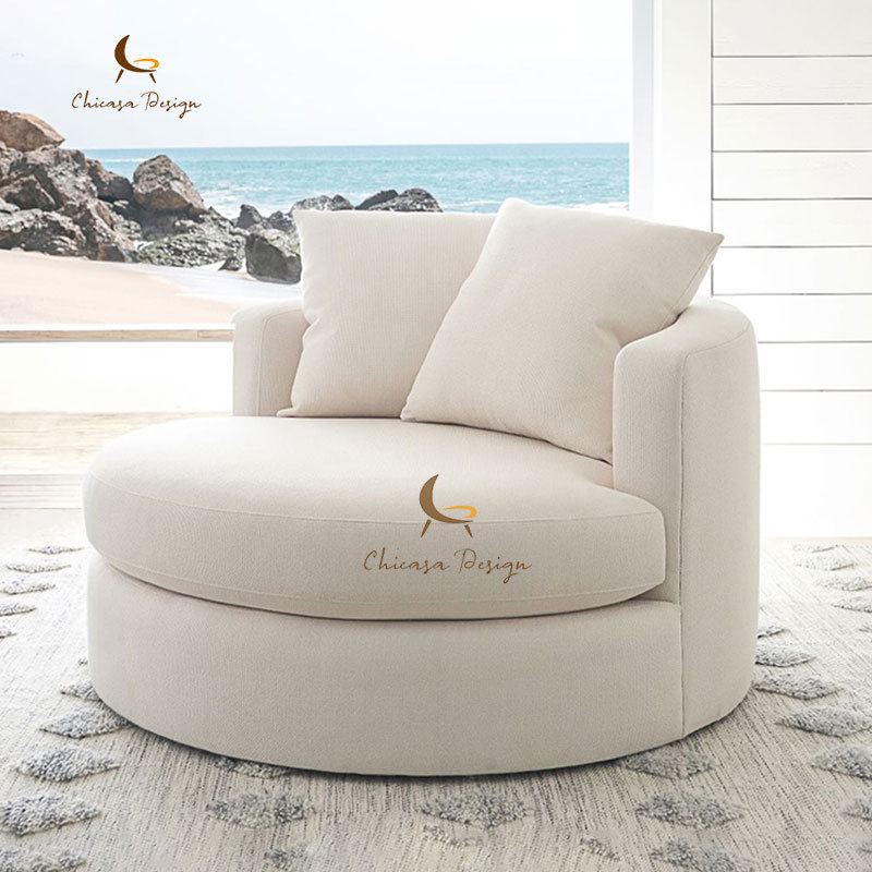 New design simple luxury living room chair revolving rotating single seat sofa chair