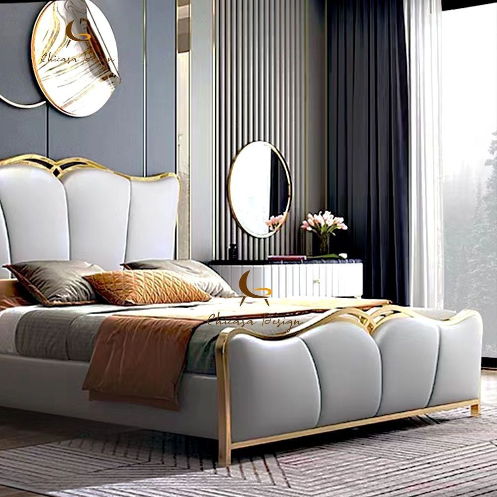 High Quality Bedroom Furniture Double Decker Bed Modern Elegant King Size Bed