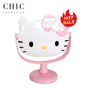 Helloed Kitty Pink White Desktop Mirror Cat Cute Makeup Mirror Head Single Glass Cosmetic Mirror Beauty Accessory Tools