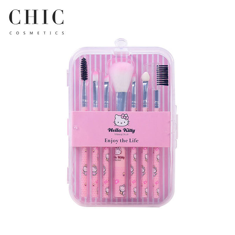 Make up Hot Selling Cheap Price Portable Pink Helloed Kitty 5pcs Makeup Cosmetic Brushes with Box