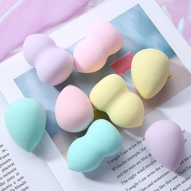 Promotion Candy Color Cosmetics Sponge Beauty Tool 1pc Gift Set with Korean Bear Cartoon Box Makeup Blender