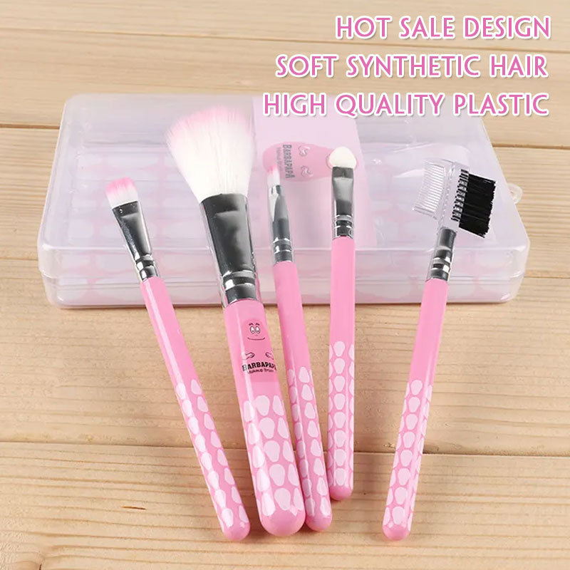 Make up Hot Selling Cheap Price Portable Pink Helloed Kitty 5pcs Makeup Cosmetic Brushes with Box