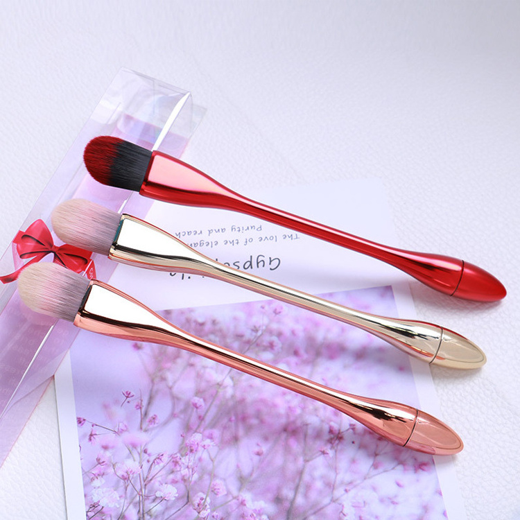 2024 High Quality Private Label Hot Selling Slim Waist Cosmetic Tool Gold Rose Skincare Red Lady Face Makeup Beauty Mask Brush