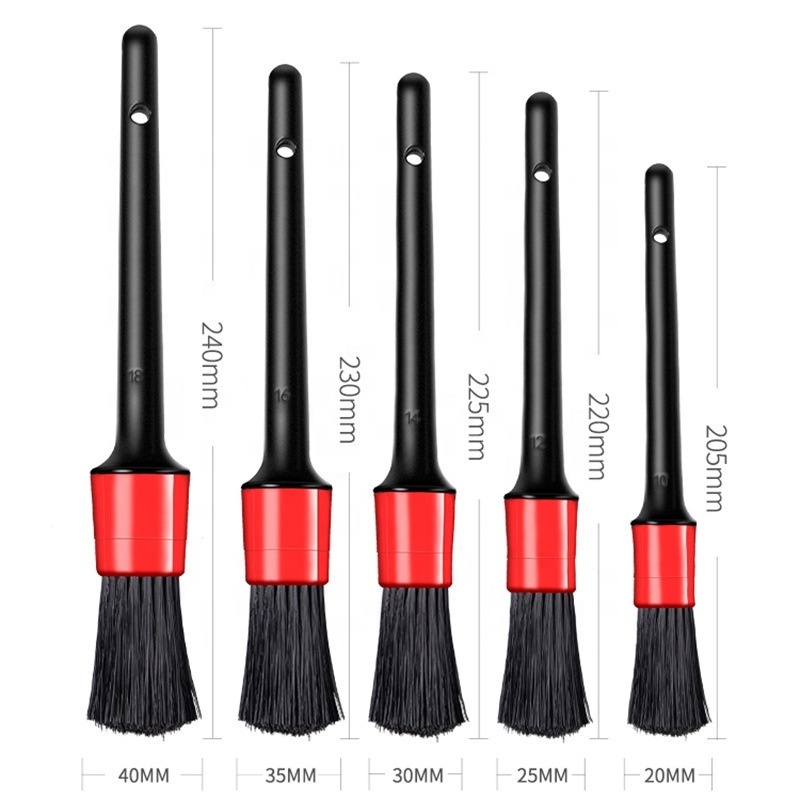 Perfect Different Sizes Automotive Washing Interior Cleaning Brushes Kit 5 Pieces Car Detailing Brush Set