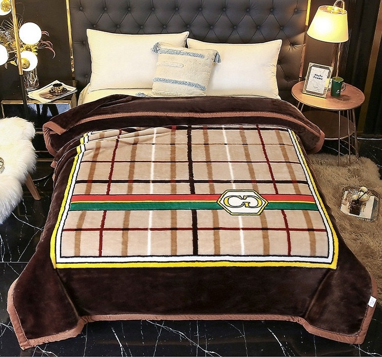 First grade Embossed Fleece Polyester Soft Winter Blanket Raschel Fleece Muslim Bedding Set