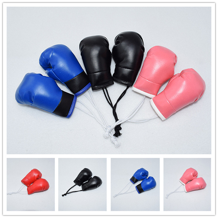 10cm Custom logo 3D Mini Boxing Glove Keychain Car Bag Charm Pendant Boxing Gloves Keyrings Key Chains Accessories gift Souvenir