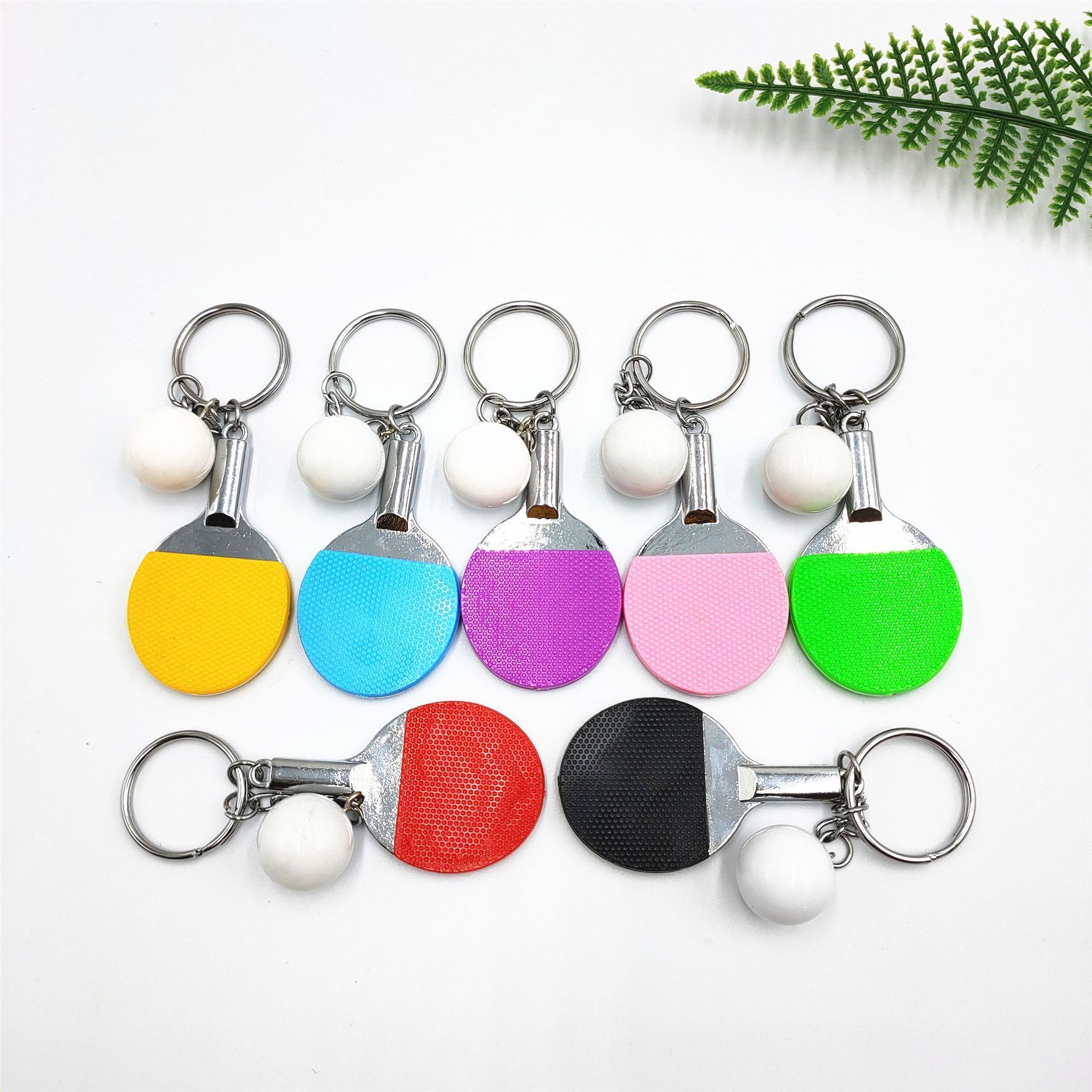 3d mini Table Tennis simulation Keychain Mini Ping Pong Key rings Table Tennis Racket Sports realistic Key chain for Bags charms