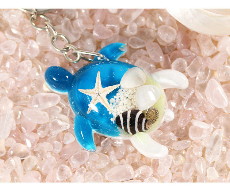 Custom Acrylic key chains Sea Souvenir turtle Shape keychain pvc starfish sea turtle bag charm pendant keyring tortoise keychain