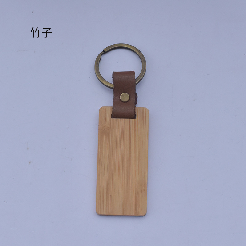 Blank Wooden key chains logo custom laser engraved souvenir craft Blanks Vintage Hotel Keychain Personalized Key Tags for DIY