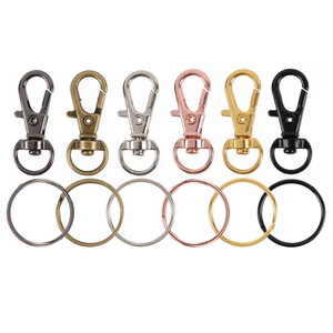 Keychain Ring Clip Keychain Hook with Key Rings Metal Swivel Lobster Claw Clasp metal key ring for toys garment bags accessories