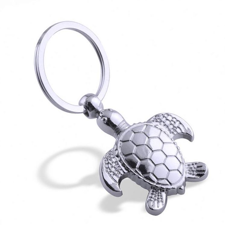 Personalized Custom Logo Animals sea turtle Key ring Funny Keychain 3D Turtle Metal Key chains Souvenirs Handbag Purse Bag Charm