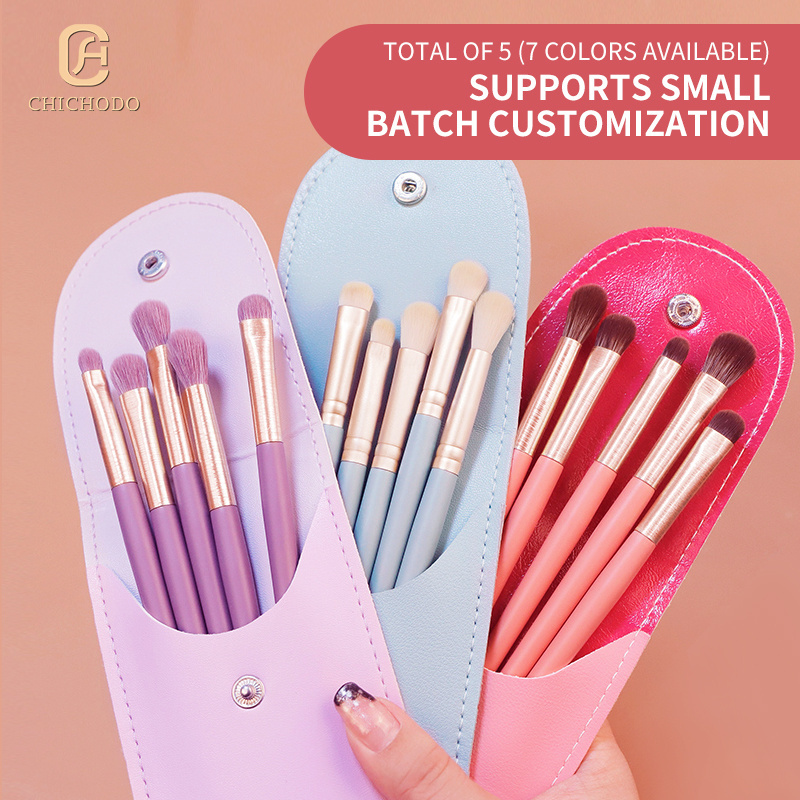 Custom makeup brushes Logo Private label 5Pcs 7Color Candy Series Vegan Eye Makeup Brush Set Eye shadow brush