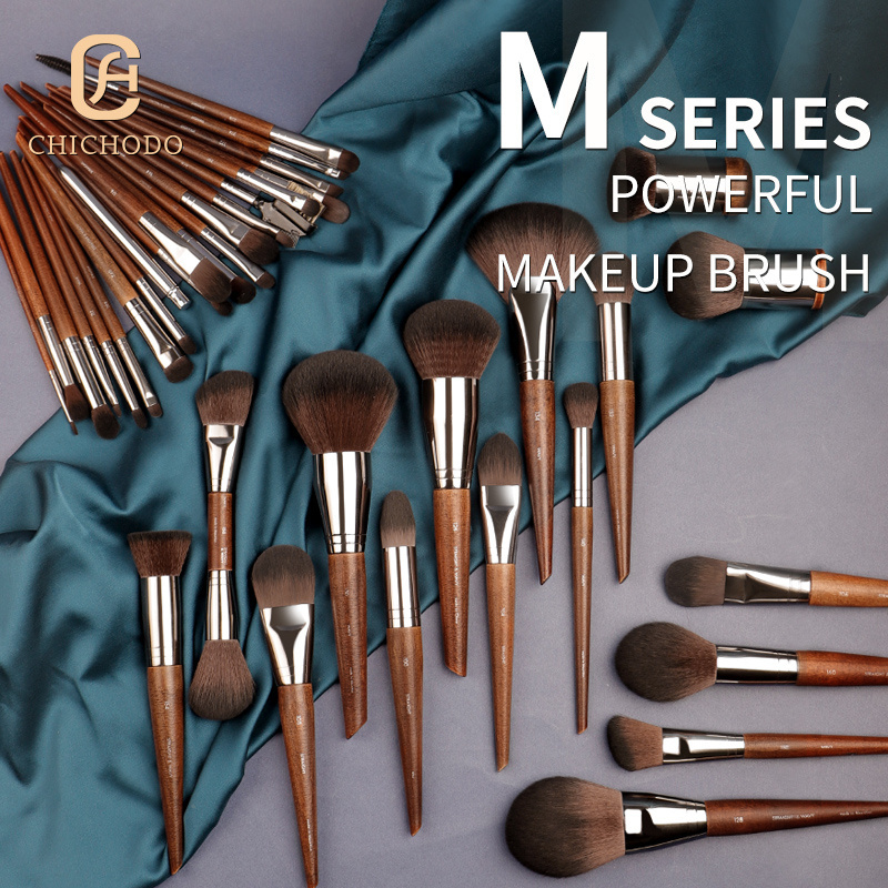 9-37Pcs MUF Series makeup brush set Wood handle Aluminium ferrule High quality Vegan makeup brushes Factory Spot sale