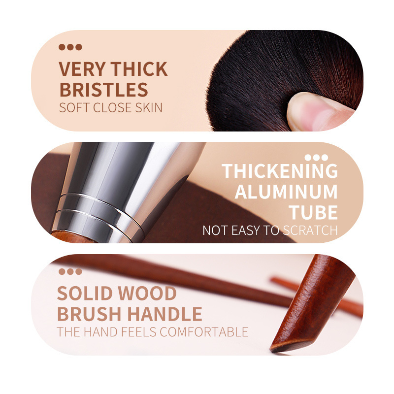 9-37Pcs MUF Series makeup brush set Wood handle Aluminium ferrule High quality Vegan makeup brushes Factory Spot sale