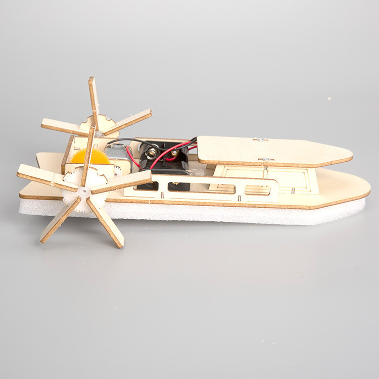 elementary school students science experiment science teaching AIDS electric paddle boat DIY wooden assembly set toys