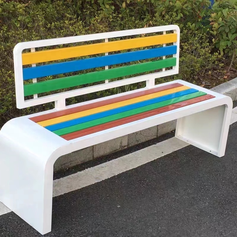 Professional wholesale durable long plastic wood solid wood metal composite park garden outdoor bench