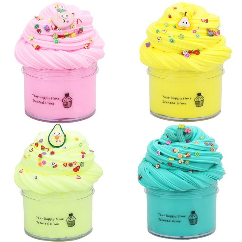 AMZ Four Color Cotton Mud Set Color Box Slime butter Mud Color Mud butter slime Children's toys