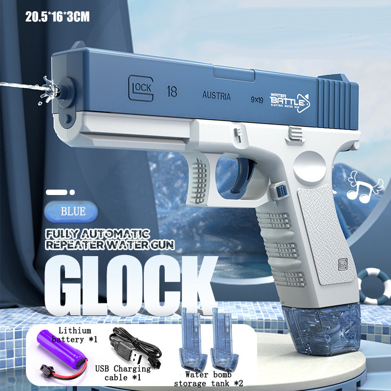 Glock Electric back-to-back water gun children's toys automatic spray blow-water high-pressure strong boys and girls beach toys