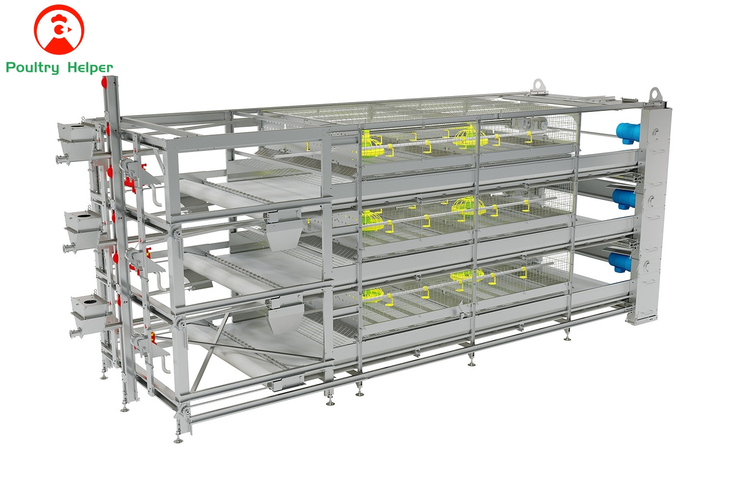 POULTRY HELPER poultry cages for layer chickens for 10000 birds with conveyor belt for farm