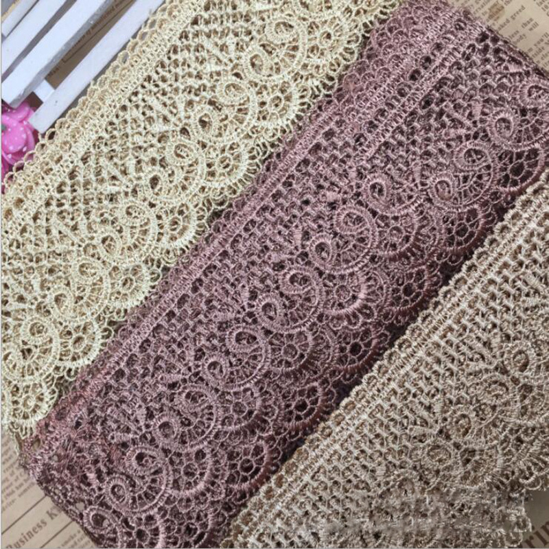 factory price Designs Fashion 6cm Multi-color Embroidery Guipure Lace Trim fabric For Garment woman's clothing DB202