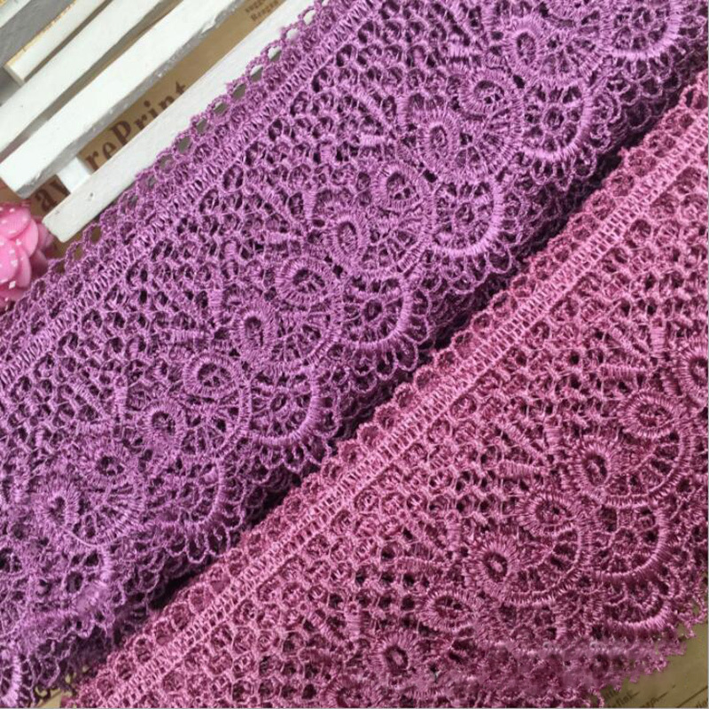 factory price Designs Fashion 6cm Multi-color Embroidery Guipure Lace Trim fabric For Garment woman's clothing DB202